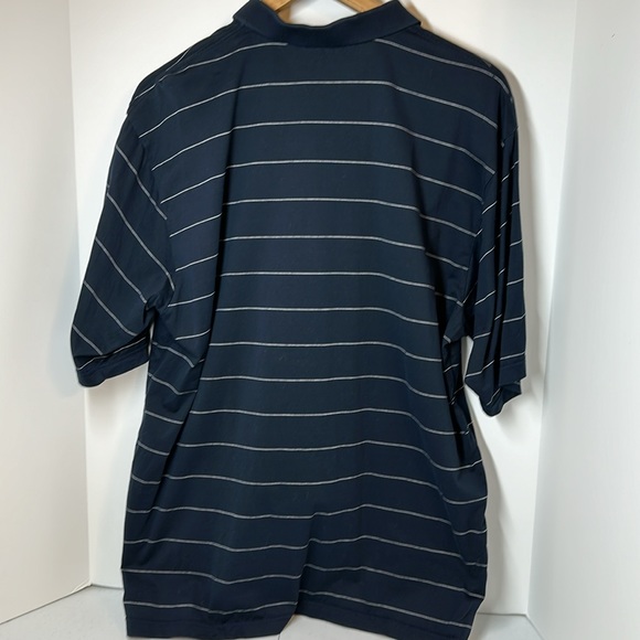 Masters Clubhouse Collection Polo Mens Large Blue Striped Golf Shirt 100% Cotton - Picture 4 of 5